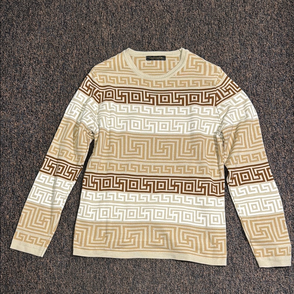 Men's Beige and Brown Soloculture sweater